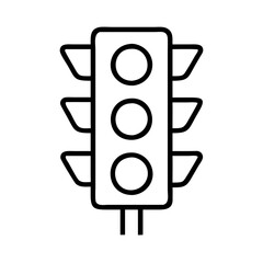 Traffic light vector icon illustration for road safety and transportation design element in black outline style
