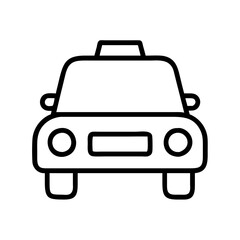 Taxi cab vector icon illustration for transportation service and urban travel related design needs exactly