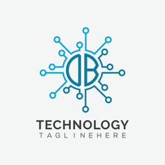 initial monogram for technology logo with circle style design