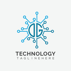 initial monogram for technology logo with circle style design