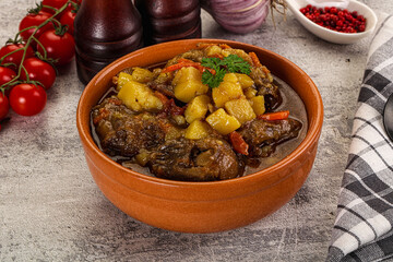 Gourmet Oxtail beef soup with vegetables