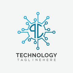 initial monogram for technology logo with circle style design