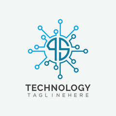 initial monogram for technology logo with circle style design