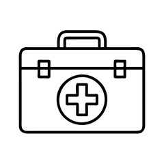 First aid kit vector illustration emergency medical care symbol healthcare equipment outline icon clipart 100