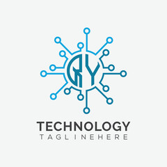 initial monogram for technology logo with circle style design