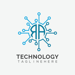 initial monogram for technology logo with circle style design