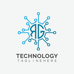 initial monogram for technology logo with circle style design