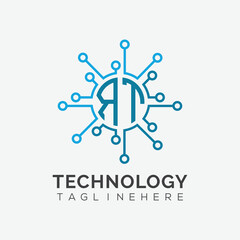 initial monogram for technology logo with circle style design