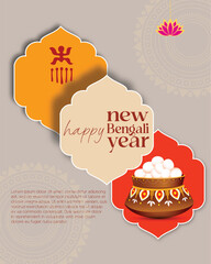 
Illustration of bengali new year with Bengali text Subho Nababarsha meaning Heartiest Wishing for Happy New Year
