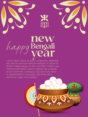 
Illustration of bengali new year with Bengali text Subho Nababarsha meaning Heartiest Wishing for Happy New Year
