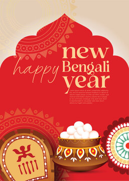 
Illustration of bengali new year with Bengali text Subho Nababarsha meaning Heartiest Wishing for Happy New Year
