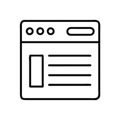 Website layout design template for web page wireframe and user interface design with browser outline icon