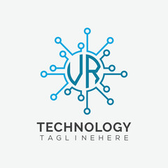 initial monogram for technology logo with circle style design	