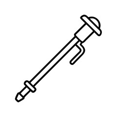 Outline grease gun tool vector illustration for automotive maintenance and mechanical repair work design