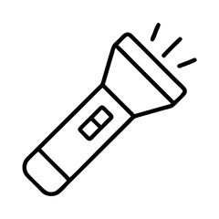 Flashlight vector icon illustration, portable light source, hand held torch for camping and emergencies 100