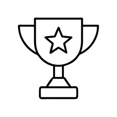 Trophy icon vector design, award winning, achievement, success, champion, winner, star, outline design