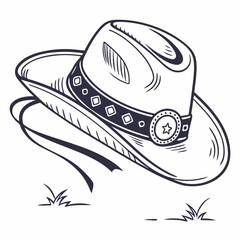Stylish cowboy hat vector design perfect for western-themed signs, apparel, logos, and digital crafts