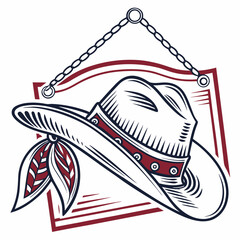 Stylish cowboy hat vector design perfect for western-themed signs, apparel, logos, and digital crafts