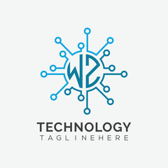 initial monogram for technology logo with circle style design