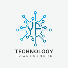 initial monogram for technology logo with circle style design