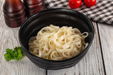 Boiled wheat asian udon noodles