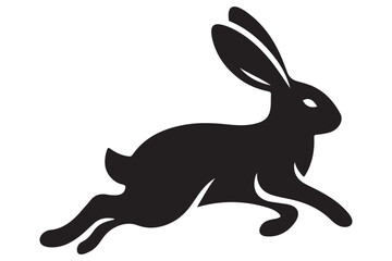 Running rabbit silhouette vector illustration for creative graphic design