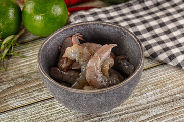 Raw peeled shrimp for cooking