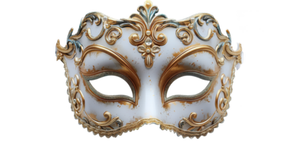 Carnival Mask: The intricately designed carnival mask. with gilded edges and delicate detailing. Exuding elegance and mystery, it symbolizes the allure of disguise.