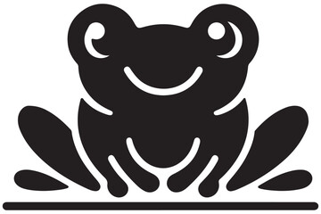 Cute Frog Silhouette Vector Illustration for Nature Themed Designs