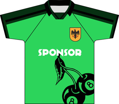 football jersey with retro bloke core motif design, vector format