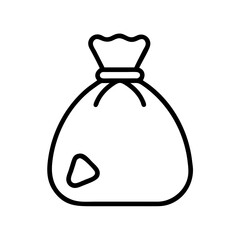 Outline bag icon vector illustration, sack drawing, money bag, garbage bag, filled bag, pouch design