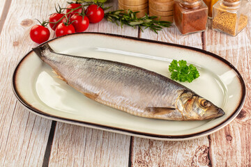 Raw whole salted herring fish