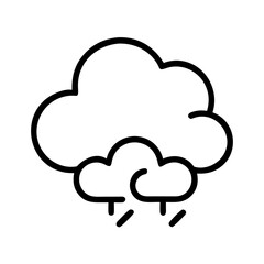 Weather forecast icon of a rainy cloud with raindrops vector illustration for graphic design asset use cases