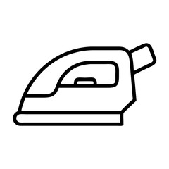 Ironing appliance outline vector illustration for laundry and garment care flatiron home appliance icon