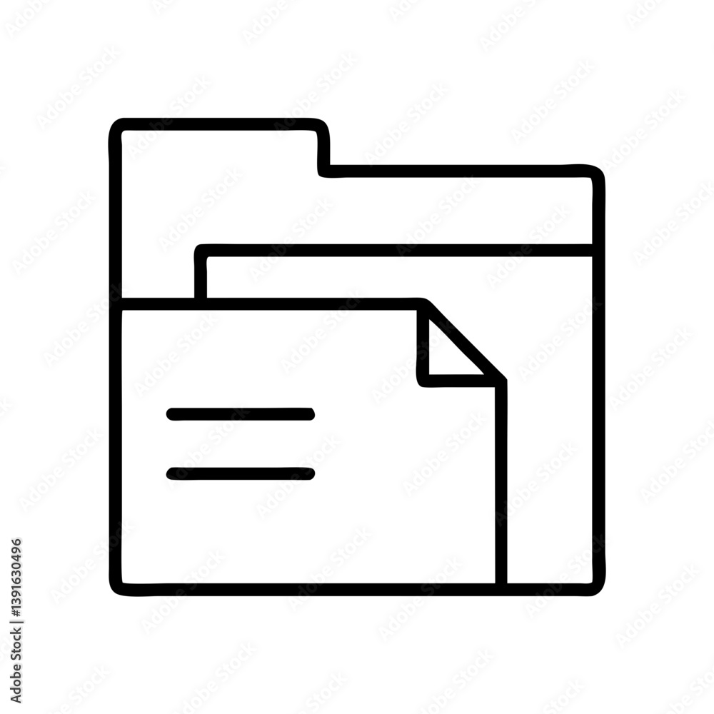 Poster folder icon document file storage vector graphic for web design and user interface element design ne
