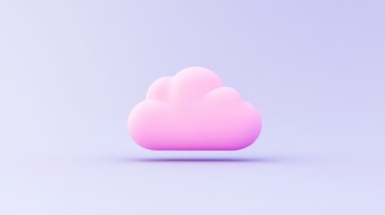 3D pink cloud icon