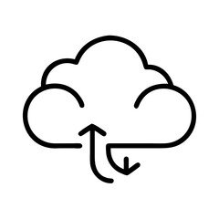 Cloud computing data transfer upload download icon vector illustration stock graphic design element isolated 100