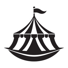 Circus Tent Silhouette Vector Illustration for Event and Entertainment