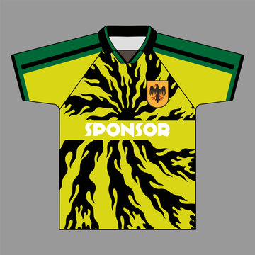 football jersey with retro bloke core motif design, vector format