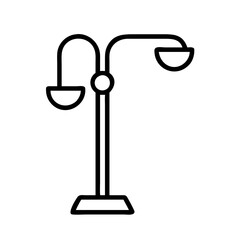 Scales of justice law legal balance libra icon vector illustration court symbol equilibrium fairness 100