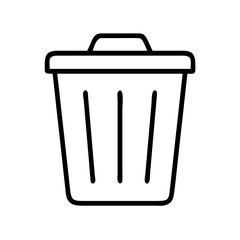 Trash can icon vector illustration simple line art design for recycle bin waste container and garbage can image