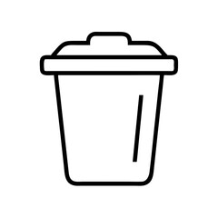 Trash can icon vector illustration of waste bin garbage container for disposal and recycling symbol design