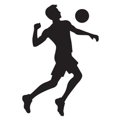 Volleyball Player Silhouette Vector Art Striking the Ball Hard