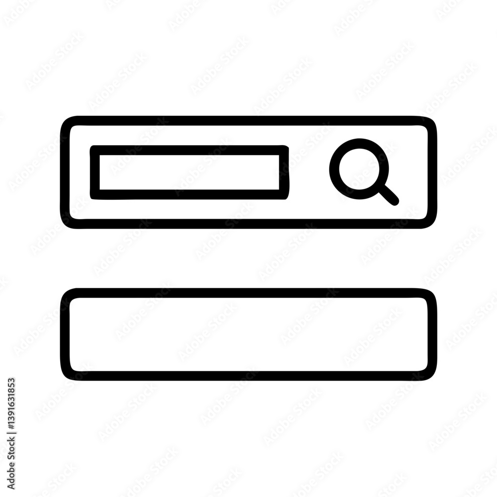 Poster search bar ui design vector graphic element for website search box and input field minimalist design