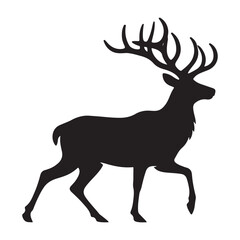 Elegant Deer Silhouette Art Vector Depicting Wildlife Beauty