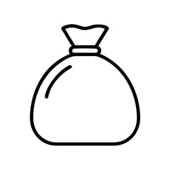 Outline money bag icon vector illustration, cash sack symbol, business finance and banking concept image