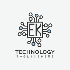 initial monogram for technology logo with squire style design