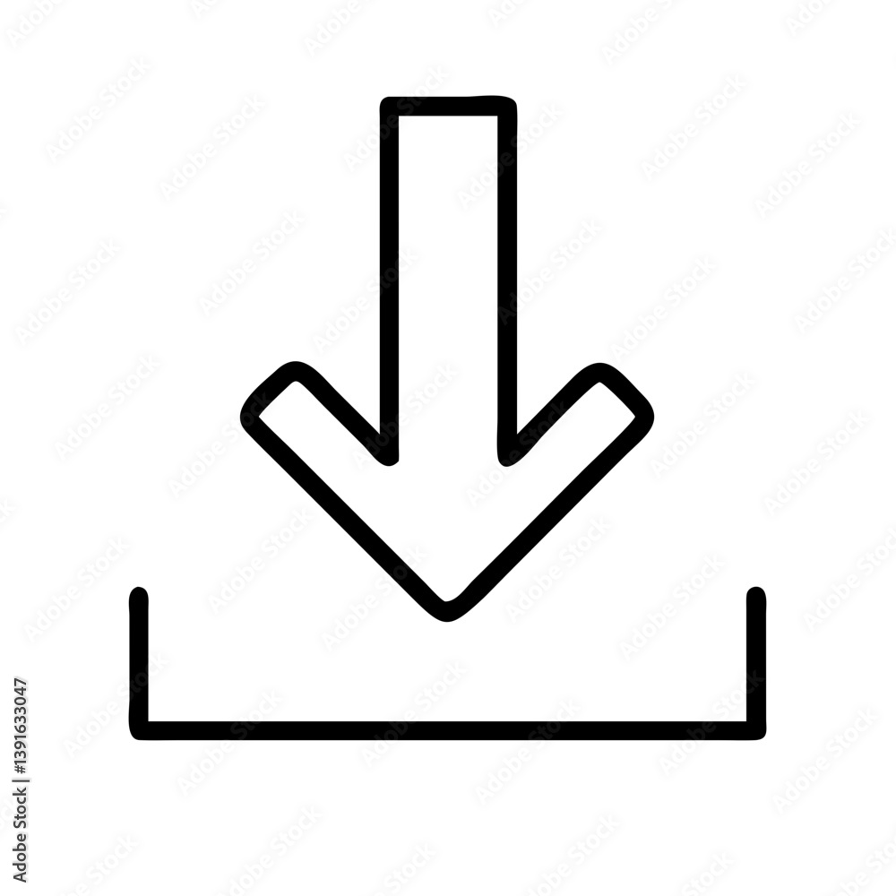 Aufkleber download icon vector graphic illustration symbol for web design and mobile apps user interface desig