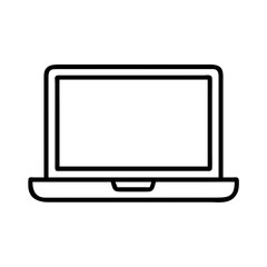 Laptop computer vector icon for technology and business presentations and graphic design projects use