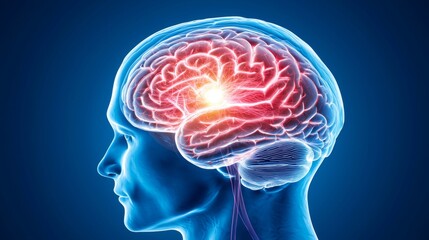 Obraz premium Exploring brain function and neuroplasticity medical research laboratory infographic scientific environment side view